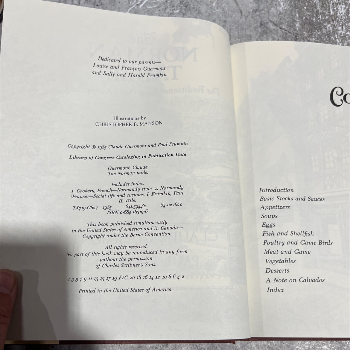 the norman table book, by claude guermont, 1985 Hardcover image 3