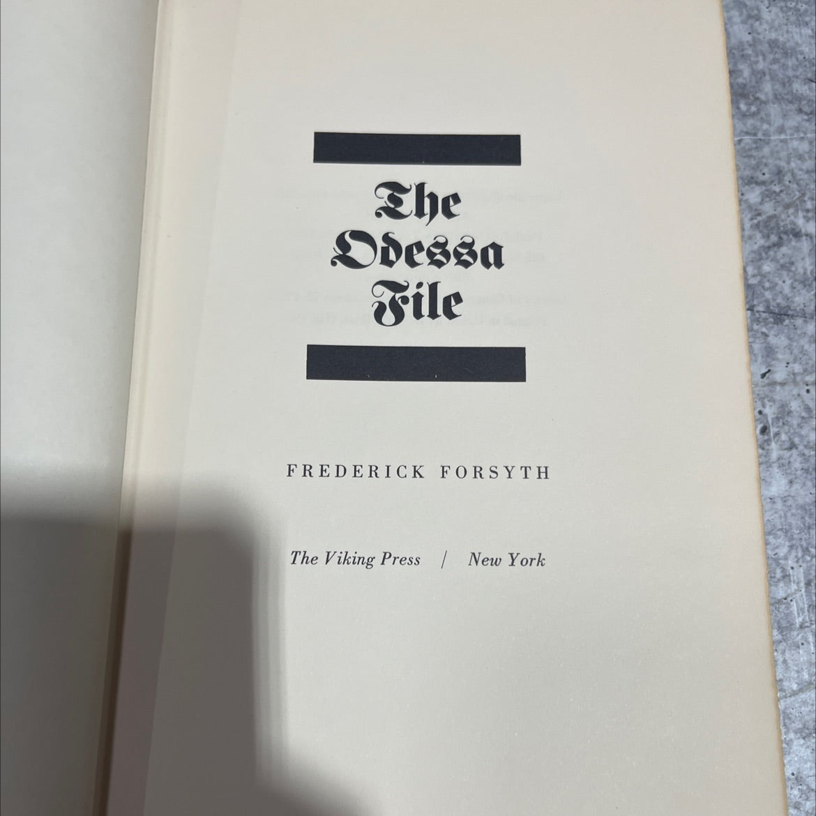 the odessa file book, by frederick forsyth, 1972 Hardcover image 2