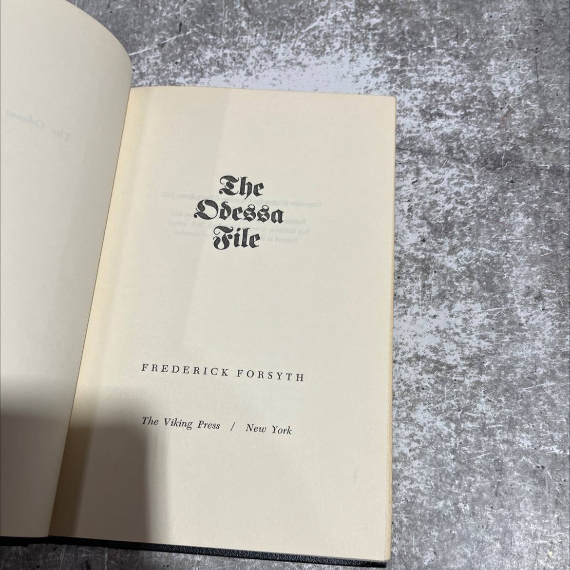 the odessa file book, by frederick forsyth, 1972 Hardcover image 2