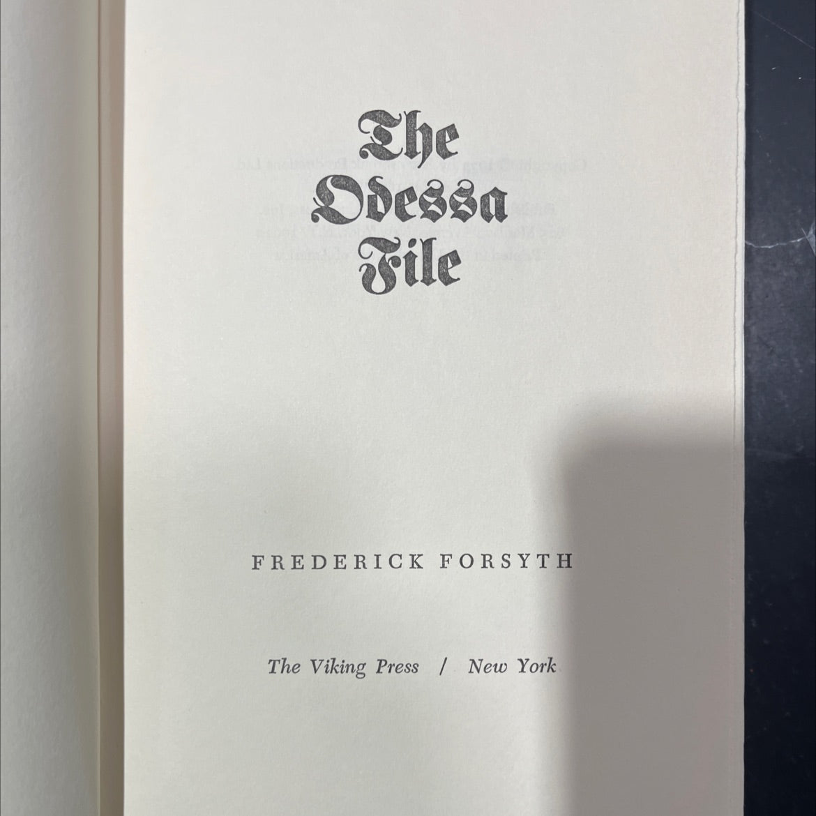 the odessa file book, by frederick forsyth, 1972 Hardcover image 2