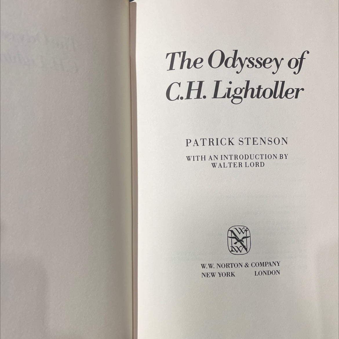 the odyssey of c.h. lightoller book, by patrick stenson, 1984 Hardcover image 2