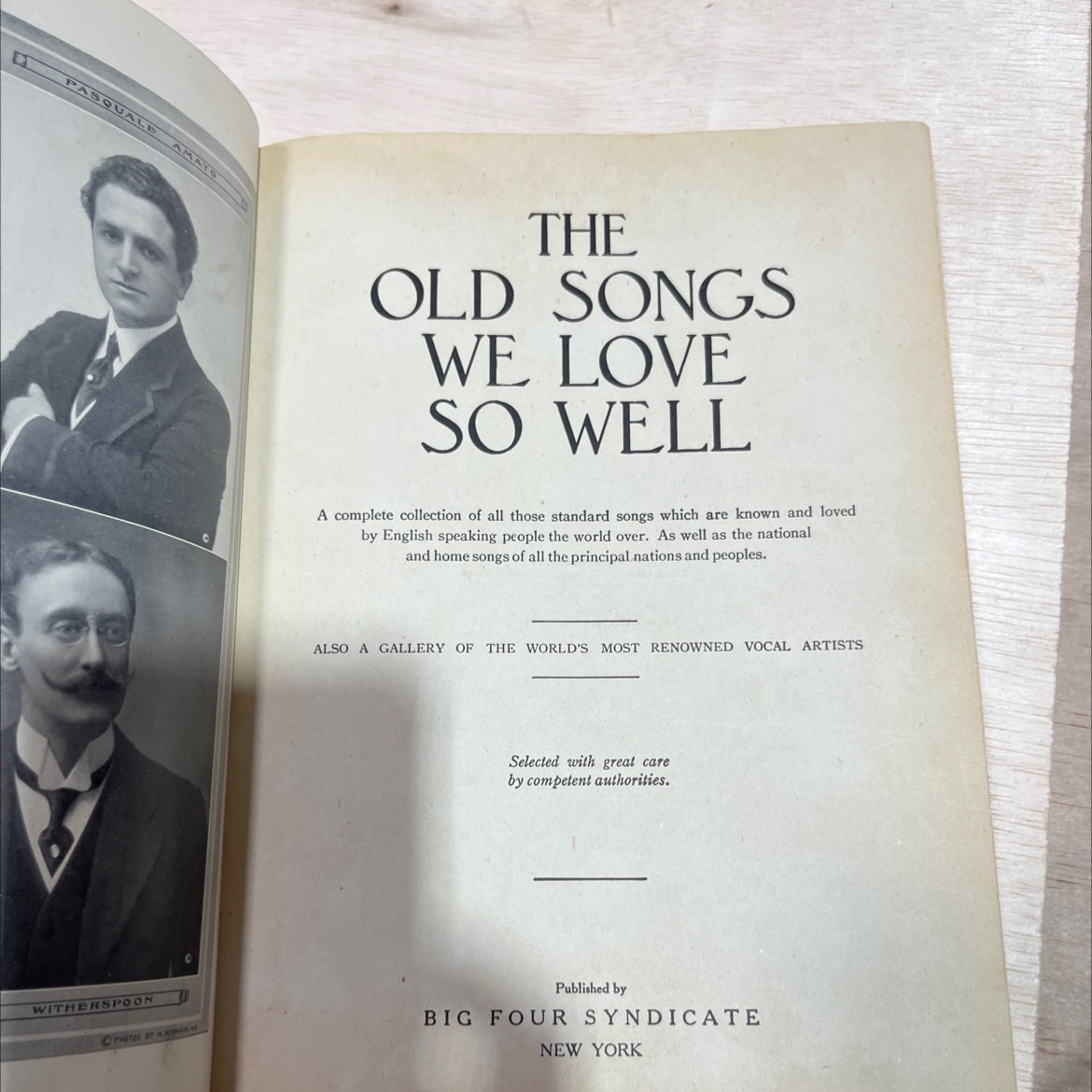 the old songs we love so well book, by pasqual quale amato, 1923 Hardcover image 2