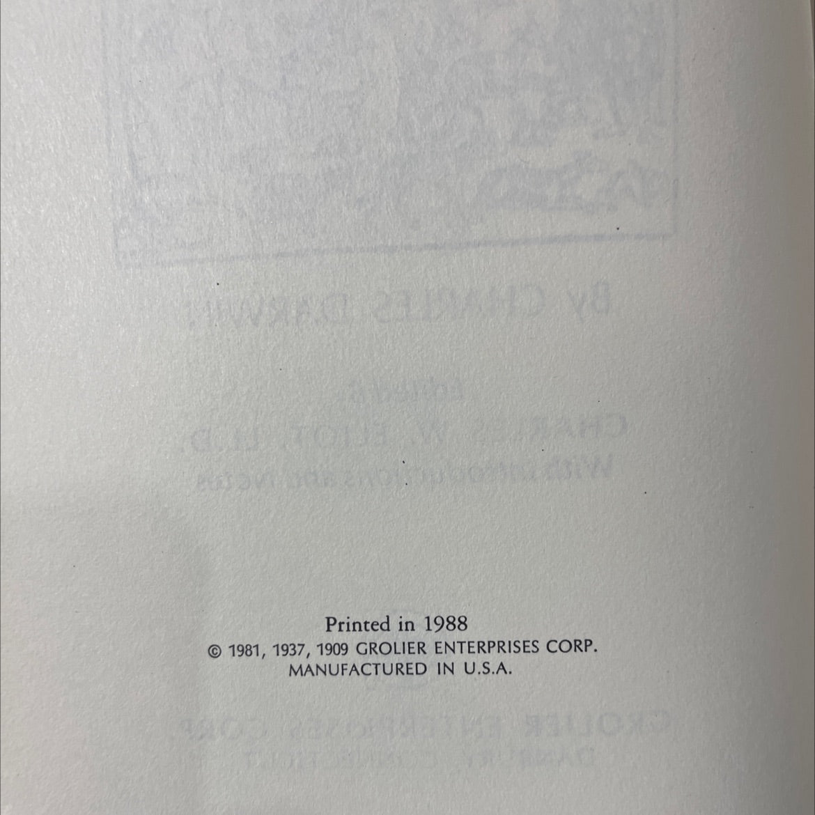 the origin of species book, by charles darwin, 1988 Leather image 3