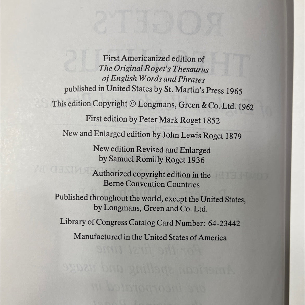 the original roget's thesaurus of english words and phrases book, by Robert A. Dutch, 1991 Hardcover image 3