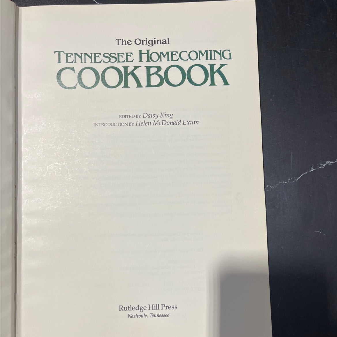the original tennessee homecoming cookbook book, by daisy king, 1985 Hardcover image 2