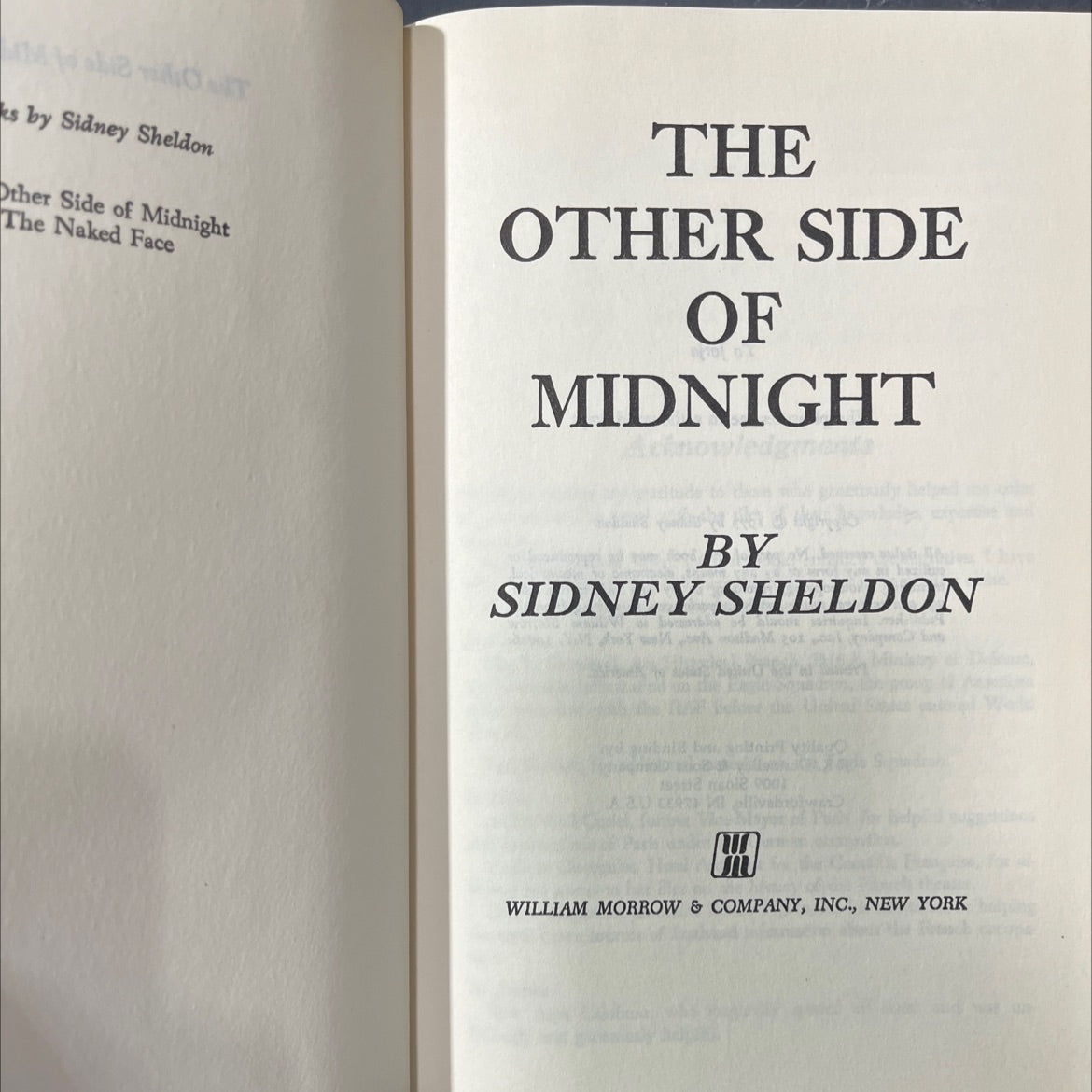 the other side of midnight book, by sidney sheldon, 1973 Hardcover image 2