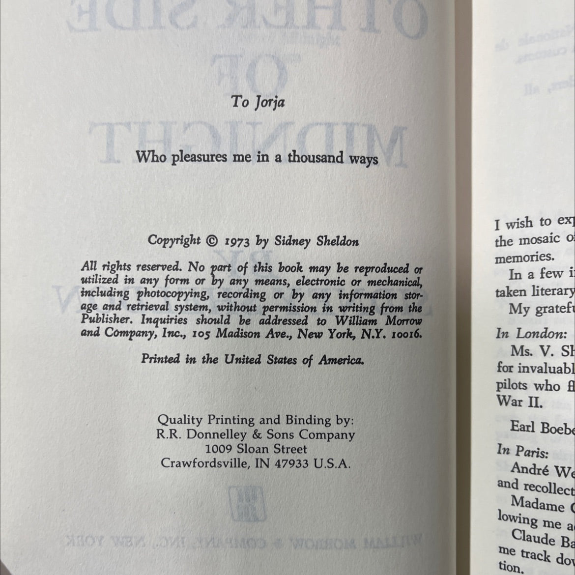 the other side of midnight book, by sidney sheldon, 1973 Hardcover image 3