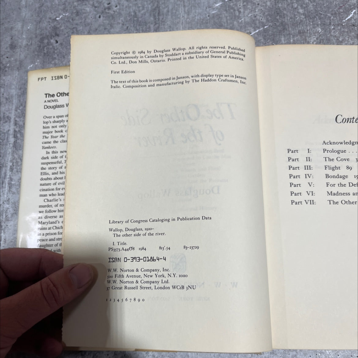 the other side of the river book, by Douglass Wallop, 1984 Hardcover image 3