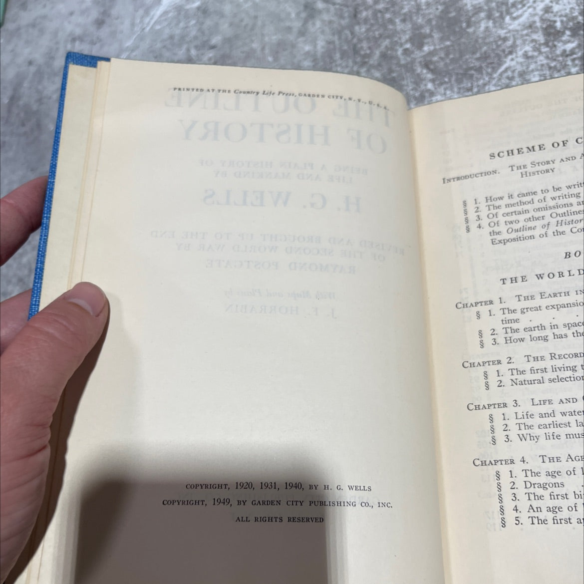 the outline of history being a plain history of life and mankind book, by h. g. wells, 1949 Hardcover image 3