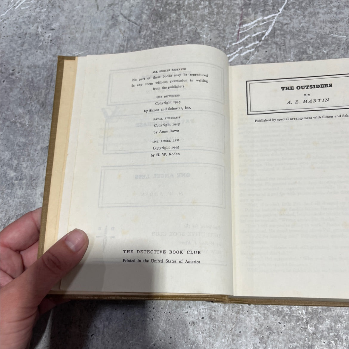 the outsiders book, by a. e. martin, 1945 Hardcover image 3