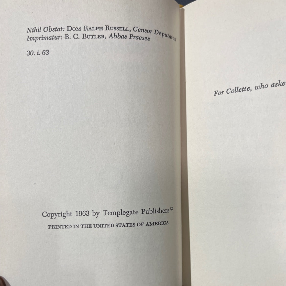 the outspoken ones book, by Dom Hubert van Zeller, 1963 Hardcover image 3