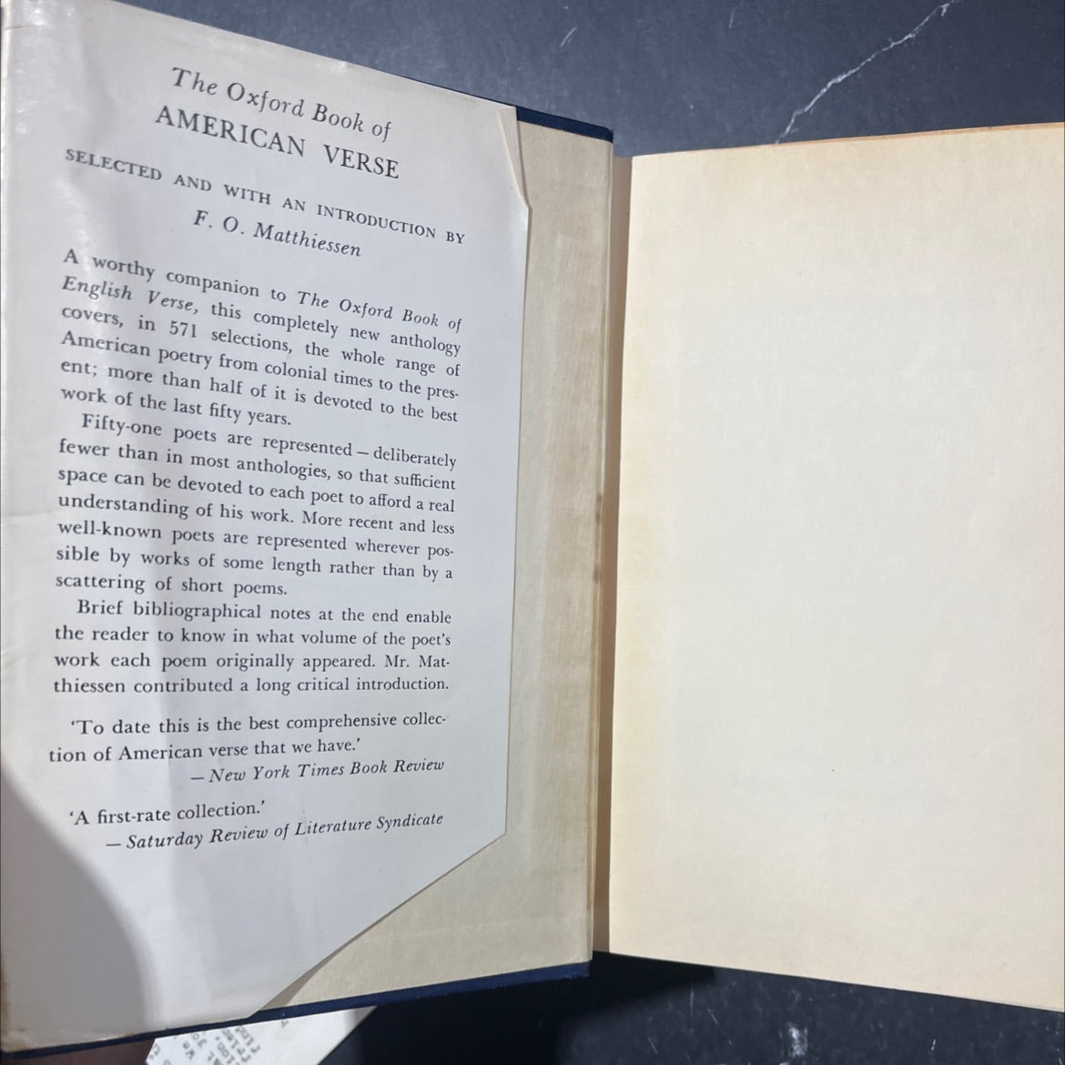 the oxford book of american verse book, by f. o. matthiessen, 1950 Hardcover image 4