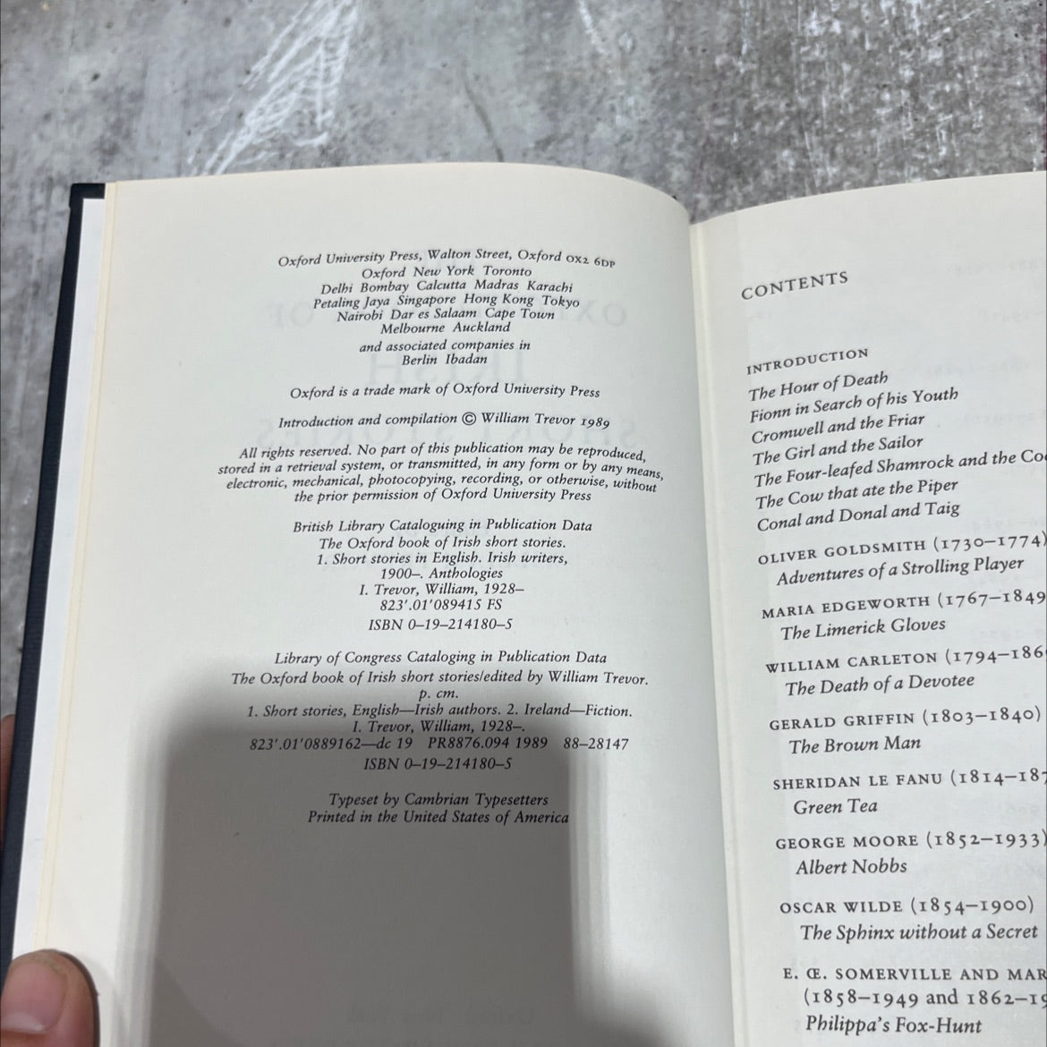 the oxford book of irish short stories book, by william trevor, 1989 Hardcover image 3