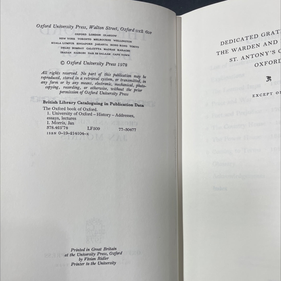 the oxford book of oxford book, by jan morris, 1978 Hardcover image 3