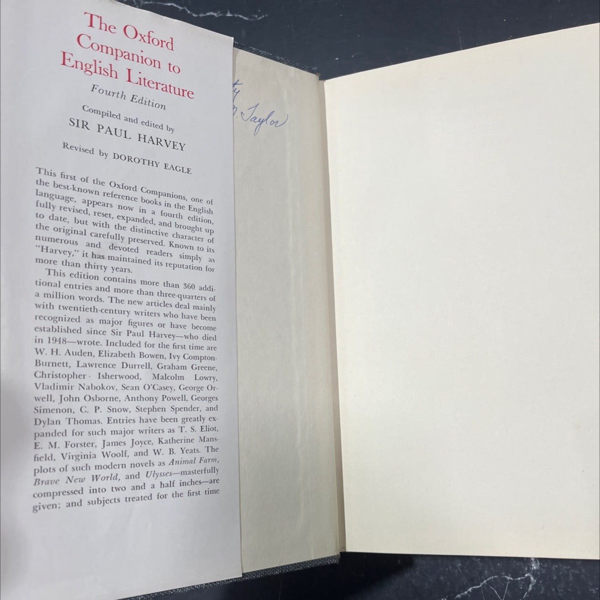 the oxford companion to english literature book, by sir paul harvey, 1967 Hardcover image 4