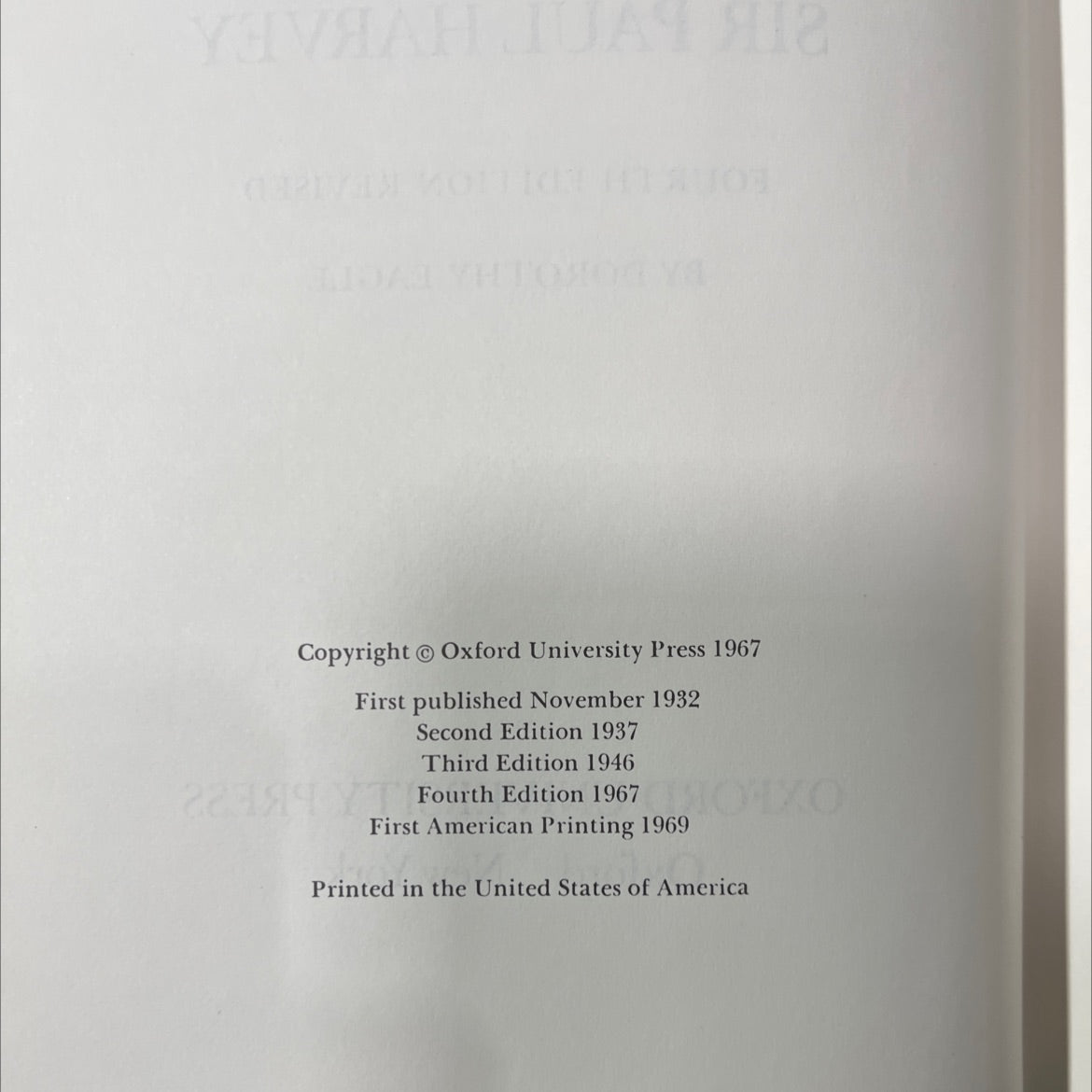 the oxford companion to english literature book, by sir paul harvey, 1967 Hardcover image 3