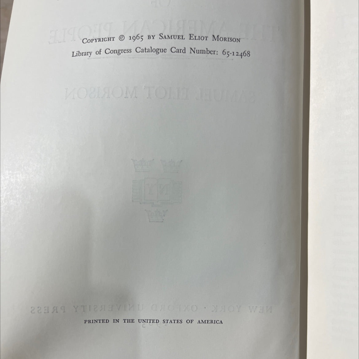 the oxford history of the american people book, by samuel eliot morison, 1965 Hardcover image 3