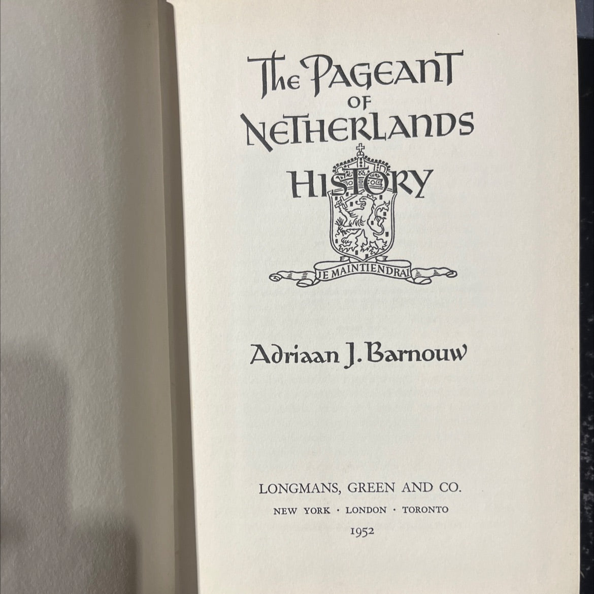 the pageant of netherlands history book, by adriaan j. barnouw, 1952 Hardcover image 2
