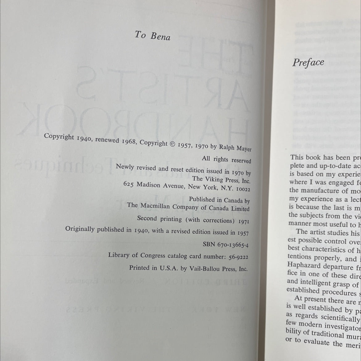 the painter's craft book, by ralph mayer, 1970 Hardcover image 3