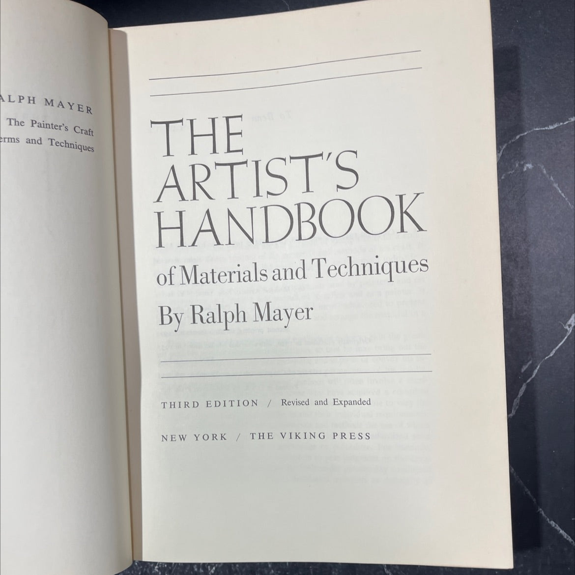 the painter's craft book, by ralph mayer, 1970 Hardcover image 2