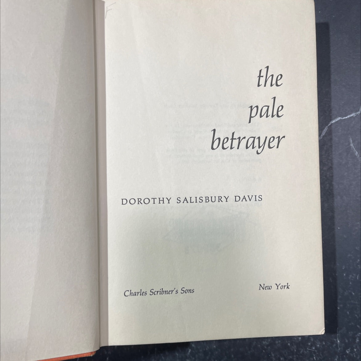 the pale betrayer book, by dorothy salisbury davis, 1965 Hardcover image 2