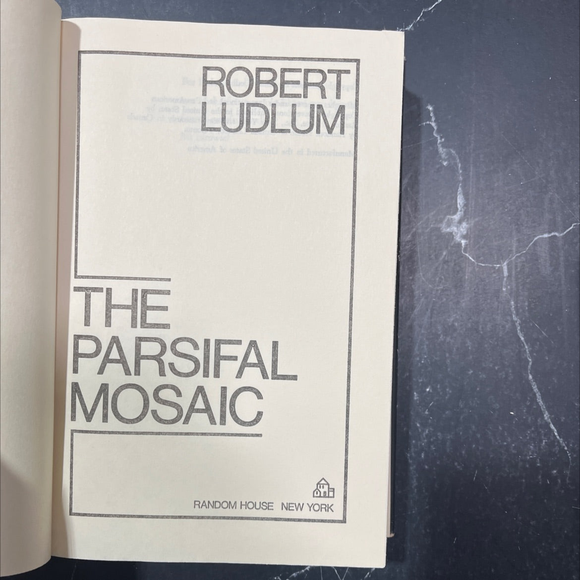 the parsifal mosaic book, by robert ludlum, 1982 Hardcover image 2