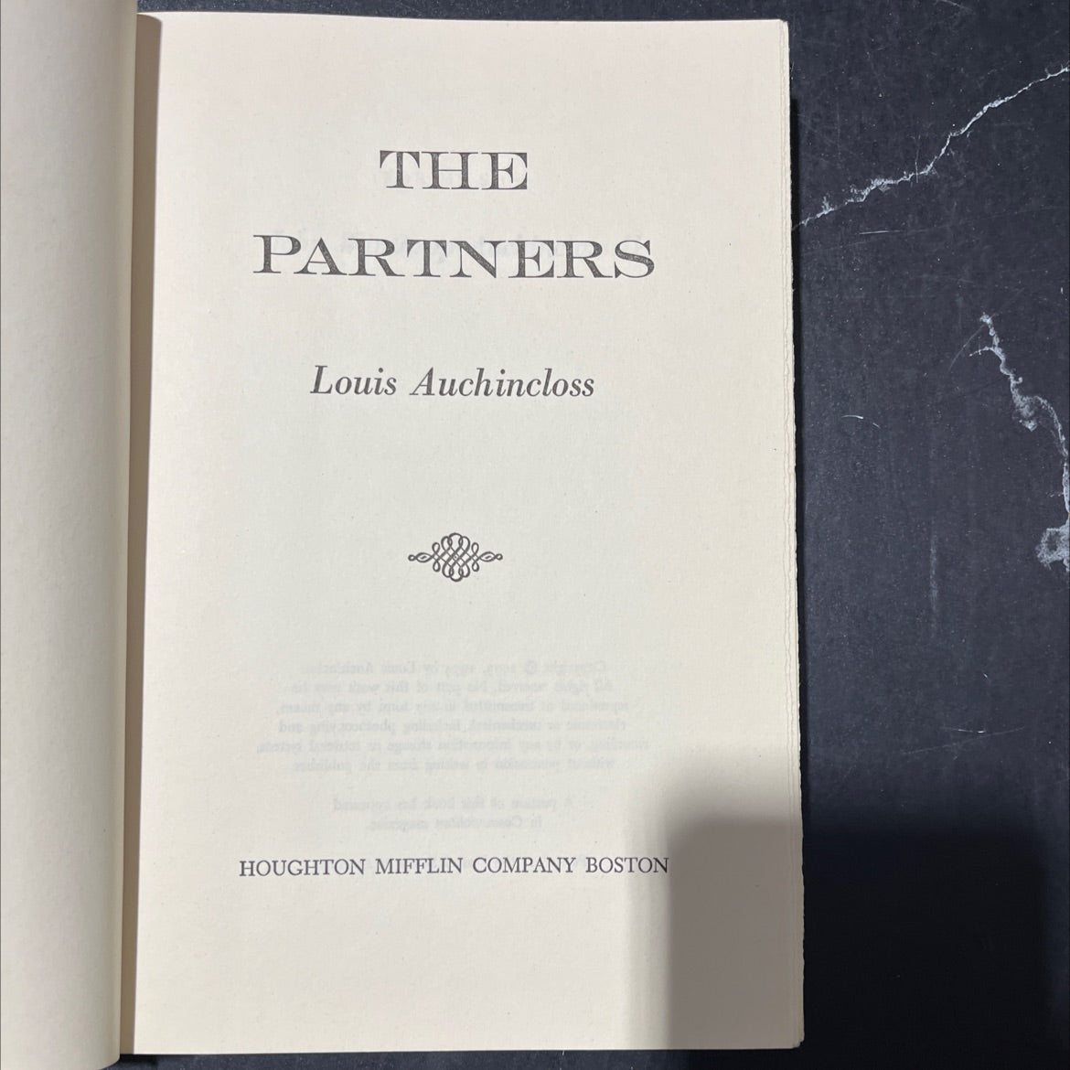 the partners book, by Louis Auchincloss, 1974 Hardcover image 2