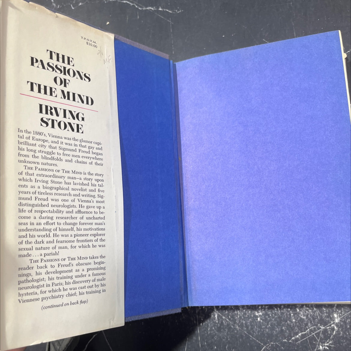 the passions of the mind a novel of sigmund freud book, by irving stone, 1971 Hardcover image 4