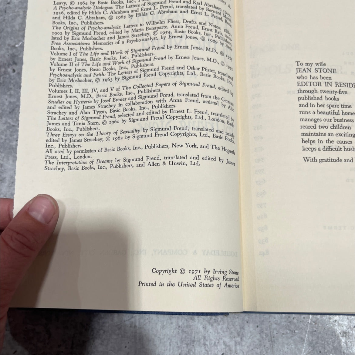 the passions of the mind a novel of sigmund freud book, by irving stone, 1971 Hardcover image 3