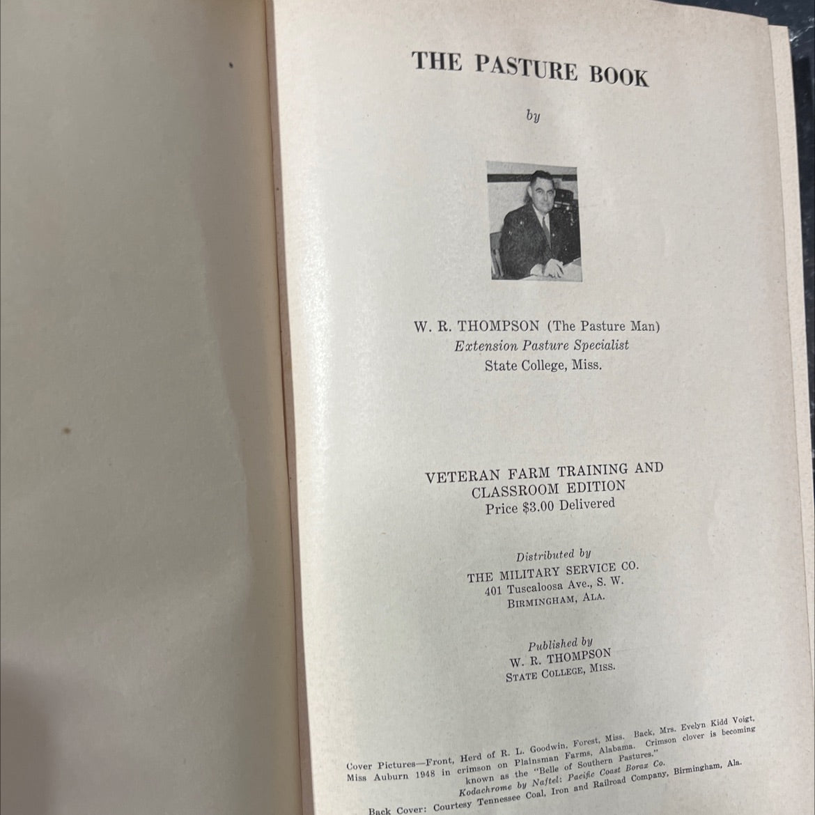 the pasture book book, by w. r. thompson, 1950 Hardcover image 2