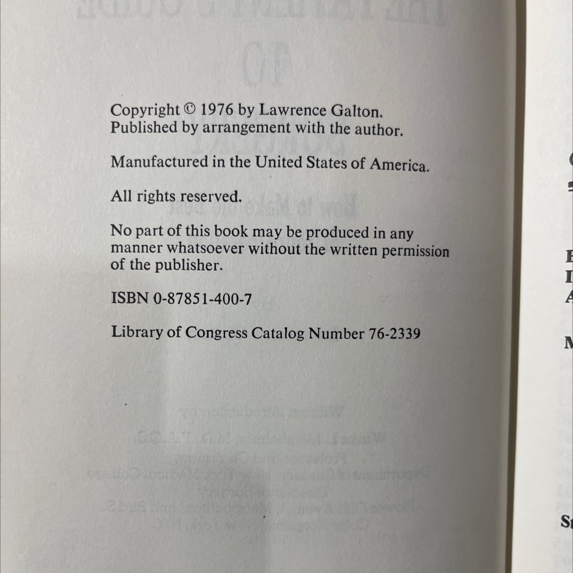 the patient's guide to surgery how to make the best of your operation book, by lawrence galton, 1976 Hardcover image 3