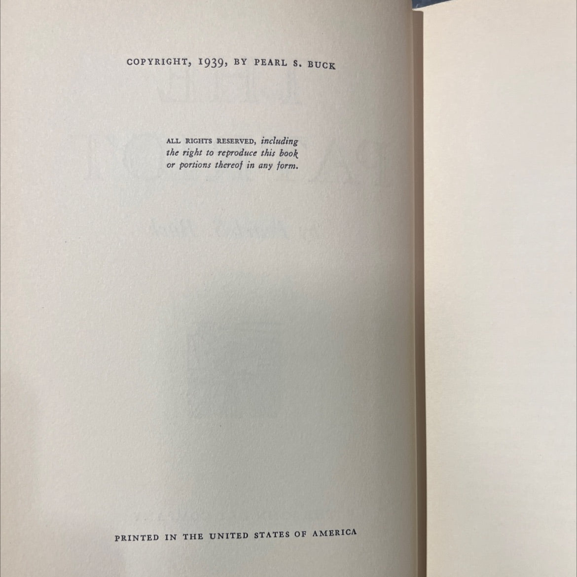 the patriot book, by pearl s. buck, 1939 Hardcover image 3