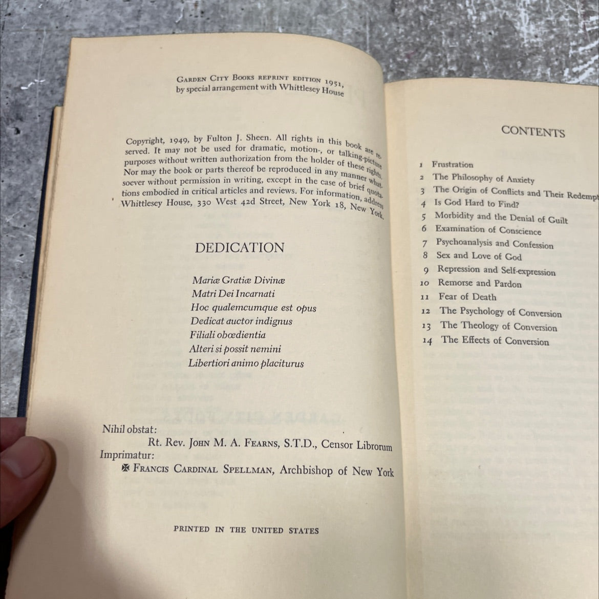 the peace of soul book, by fulton j. sheen, 1951 Hardcover image 3