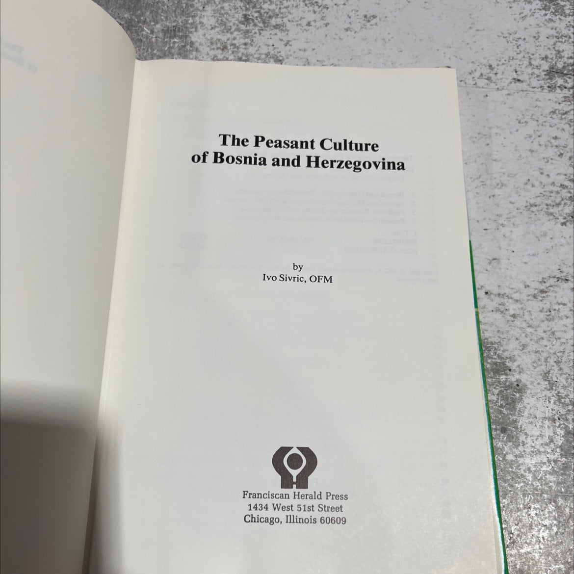 the peasant culture of bosnia and herzegovina book, by ivo sivric, 1982 Hardcover image 2
