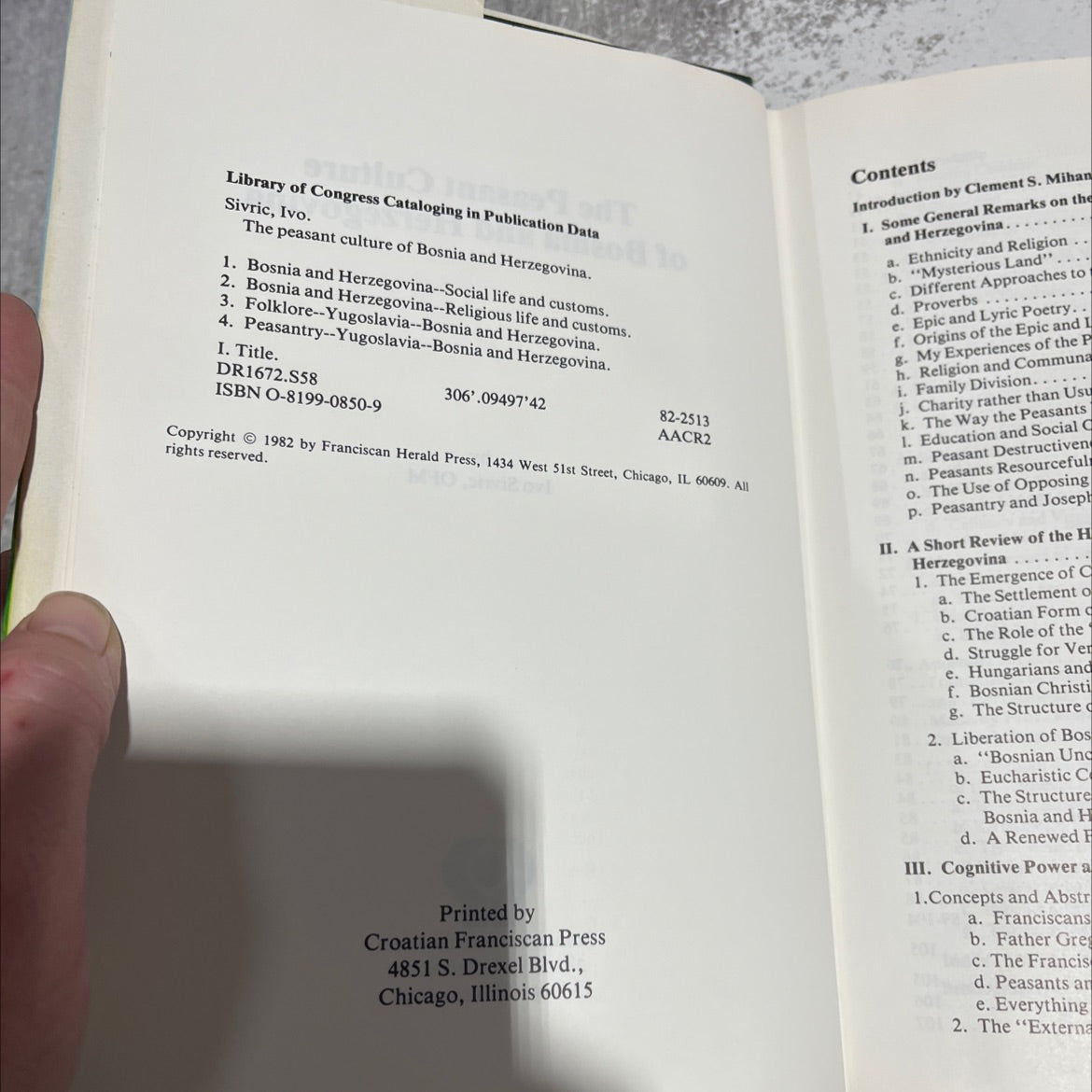 the peasant culture of bosnia and herzegovina book, by ivo sivric, 1982 Hardcover image 3