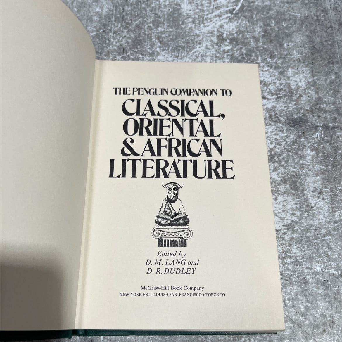 the penguin companion to classical, oriental & african literature book, by d. m. lang, d. r. dudley, 1969 Hardcover image 2