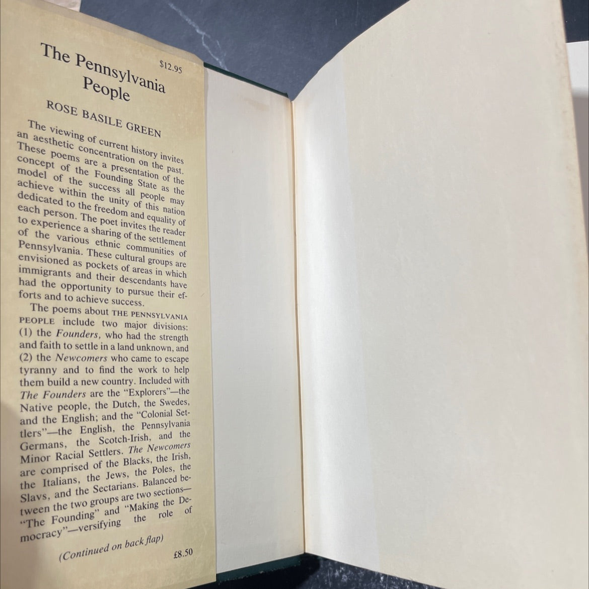 SIGNED the pennsylvania people book, by rose basile green, 1984 Hardcover image 4
