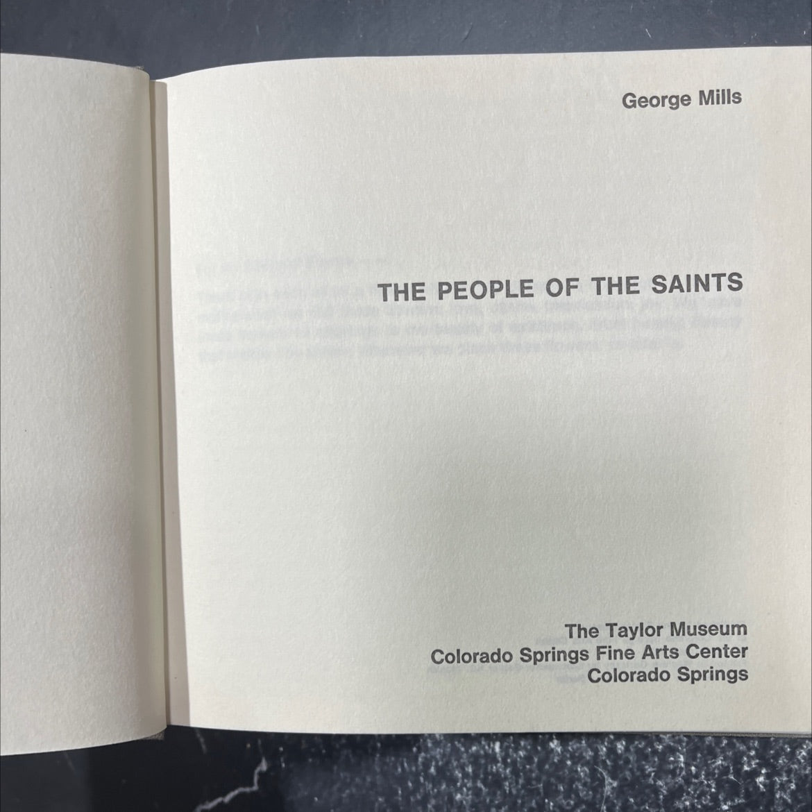 the people of the saints book, by George Mills, unknown Hardcover image 2