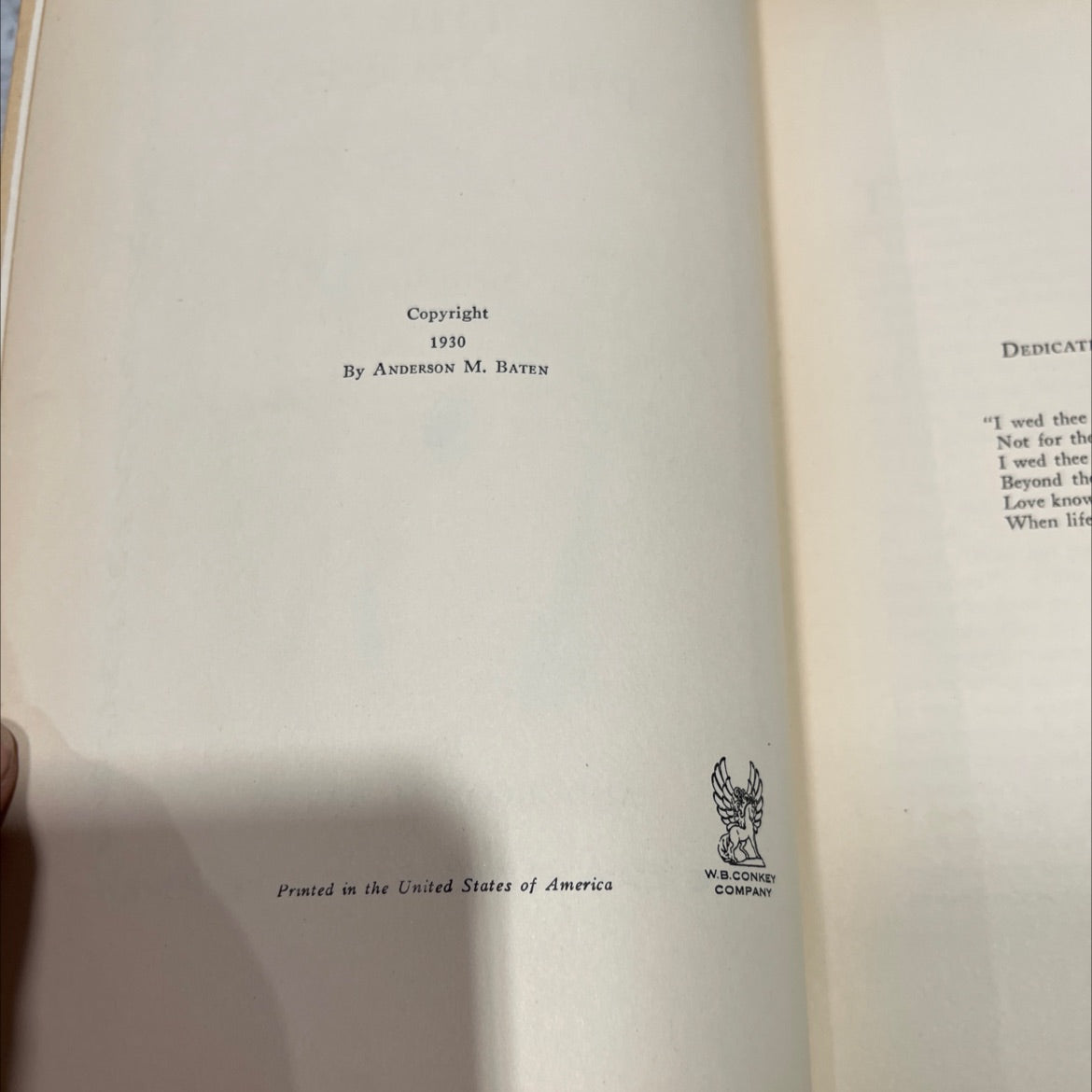 SIGNED the philosophy of life book, by anderson m. baten, 1930 Hardcover, First Edition, Vintage image 3