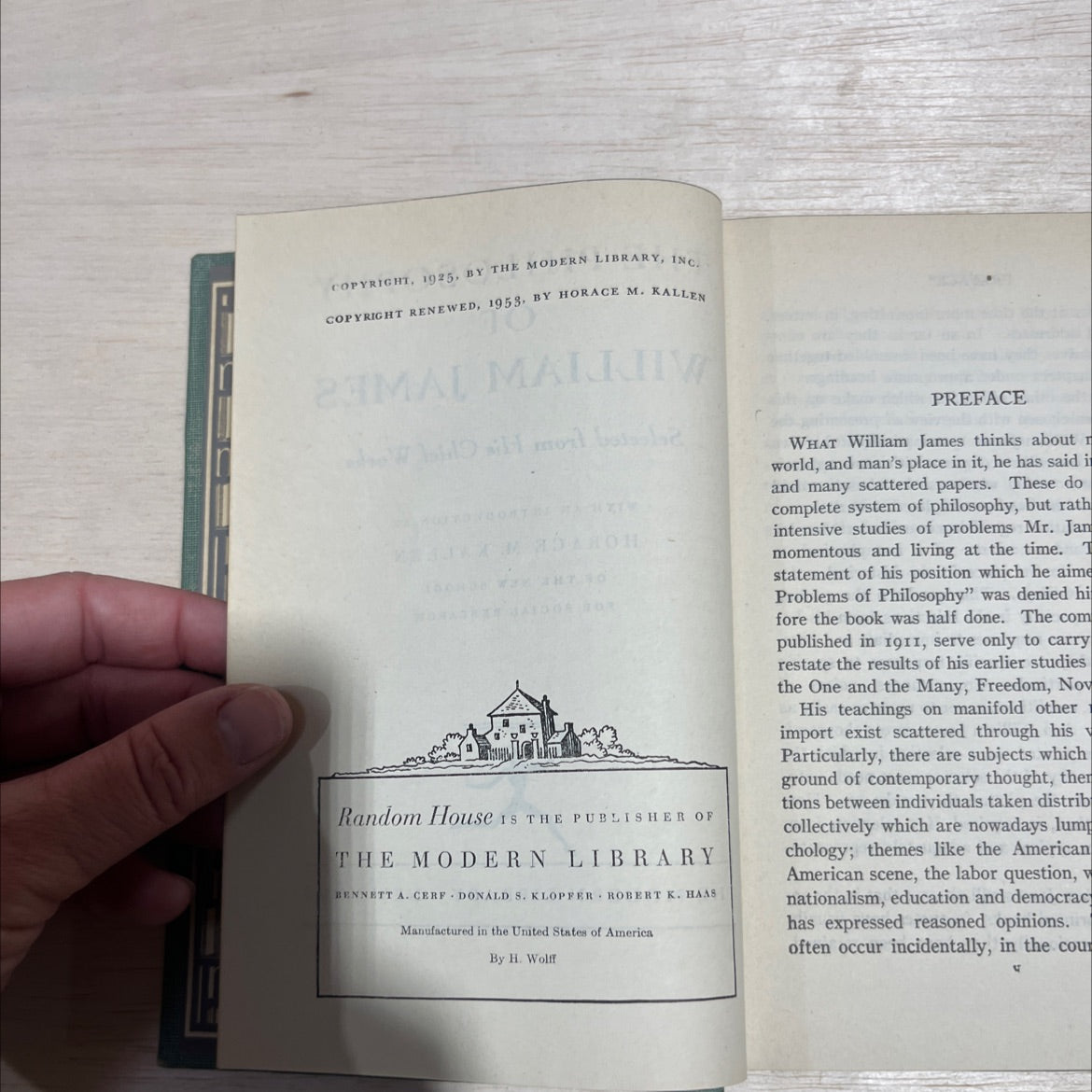 the philosophy of william james selected from his chief works book, by william james, 1953 Hardcover image 3