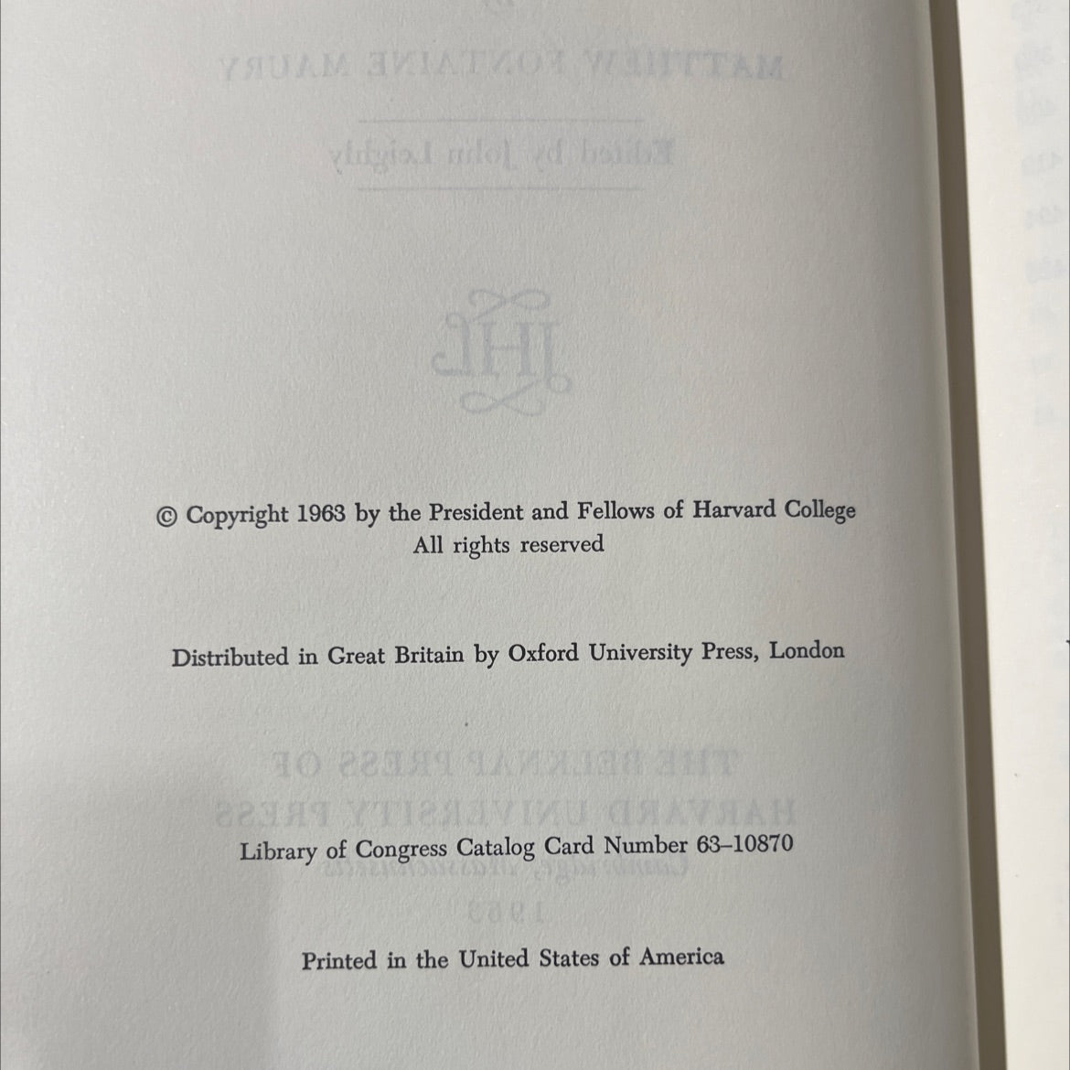 the physical geography of the sea and its meteorology book, by matthew fontaine maury, 1963 Hardcover image 3