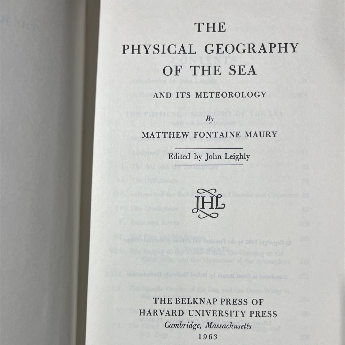 the physical geography of the sea and its meteorology book, by matthew fontaine maury, 1963 Hardcover image 2