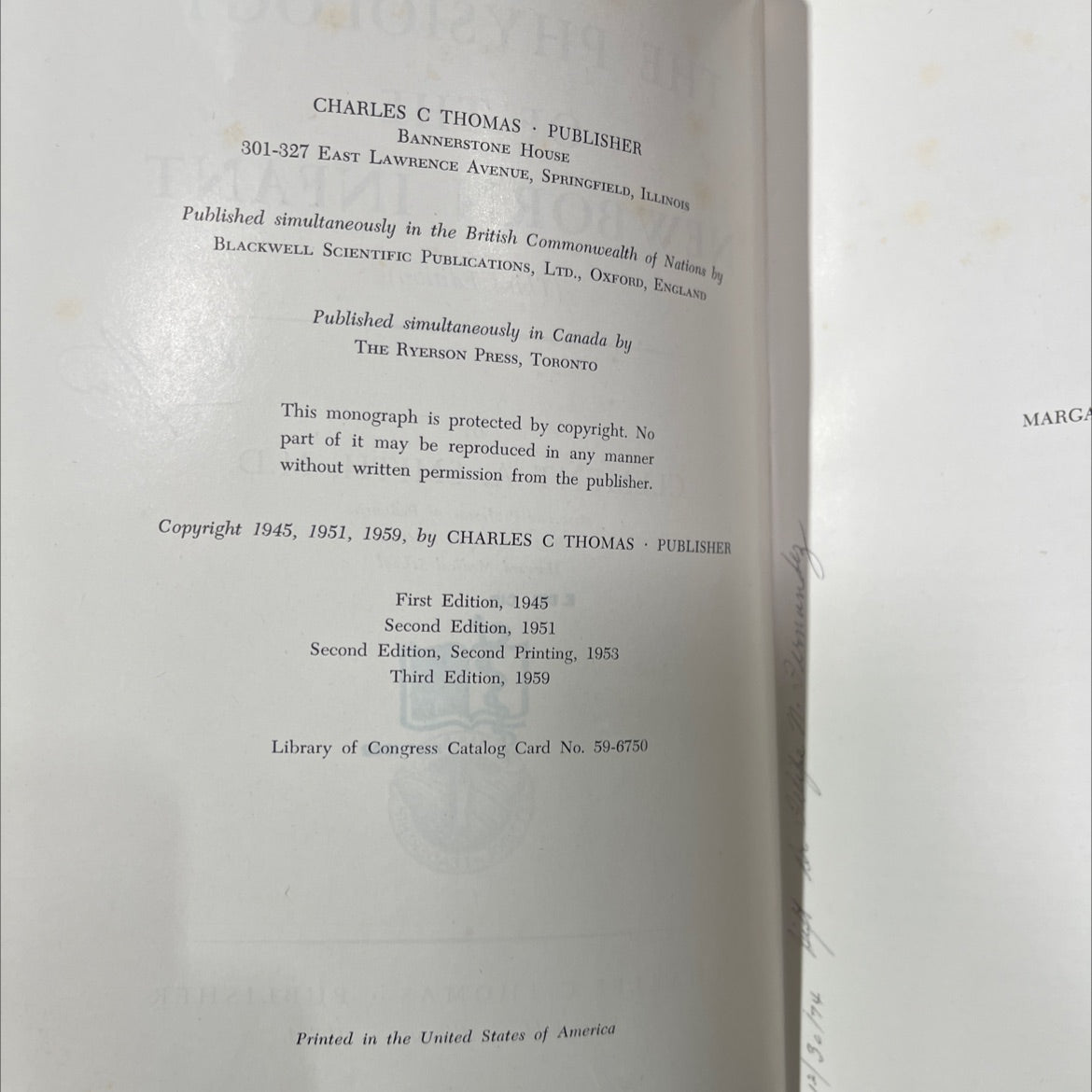 the physiology of the newborn infant book, by clement a. smith, m.d., 1959 Hardcover image 3