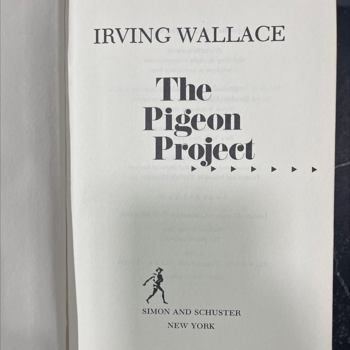 the pigeon project book, by irving wallace, 1979 Hardcover image 2