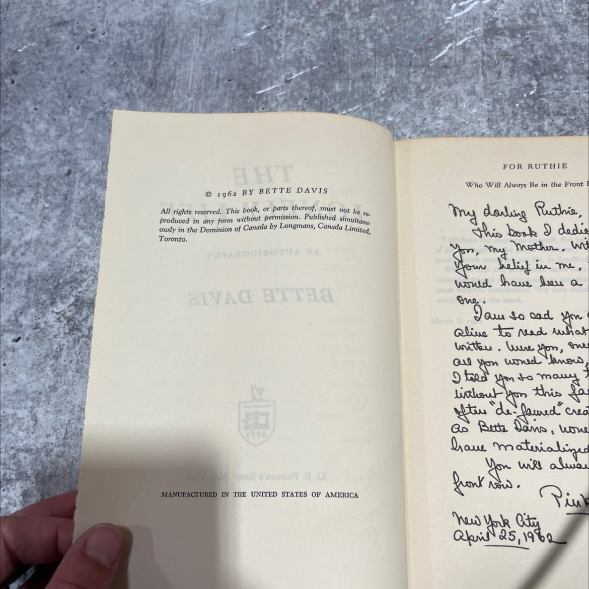 the pivag stta lonely life an autobiography book, by bette davis, 1962 Hardcover image 3