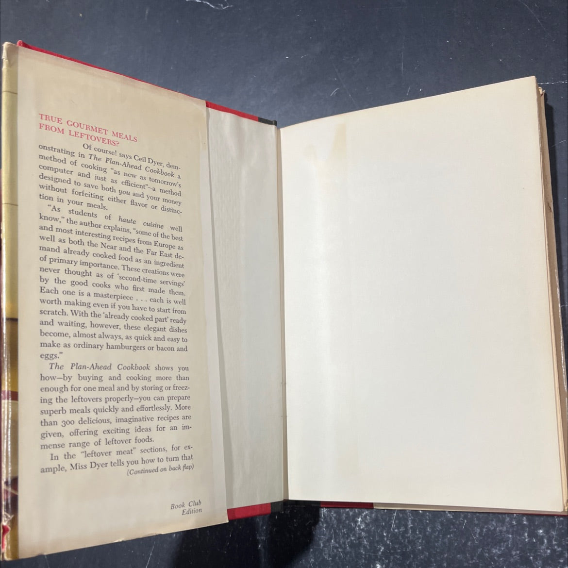the plan-ahead cookbook book, by ceil dyer, 1969 Hardcover image 4