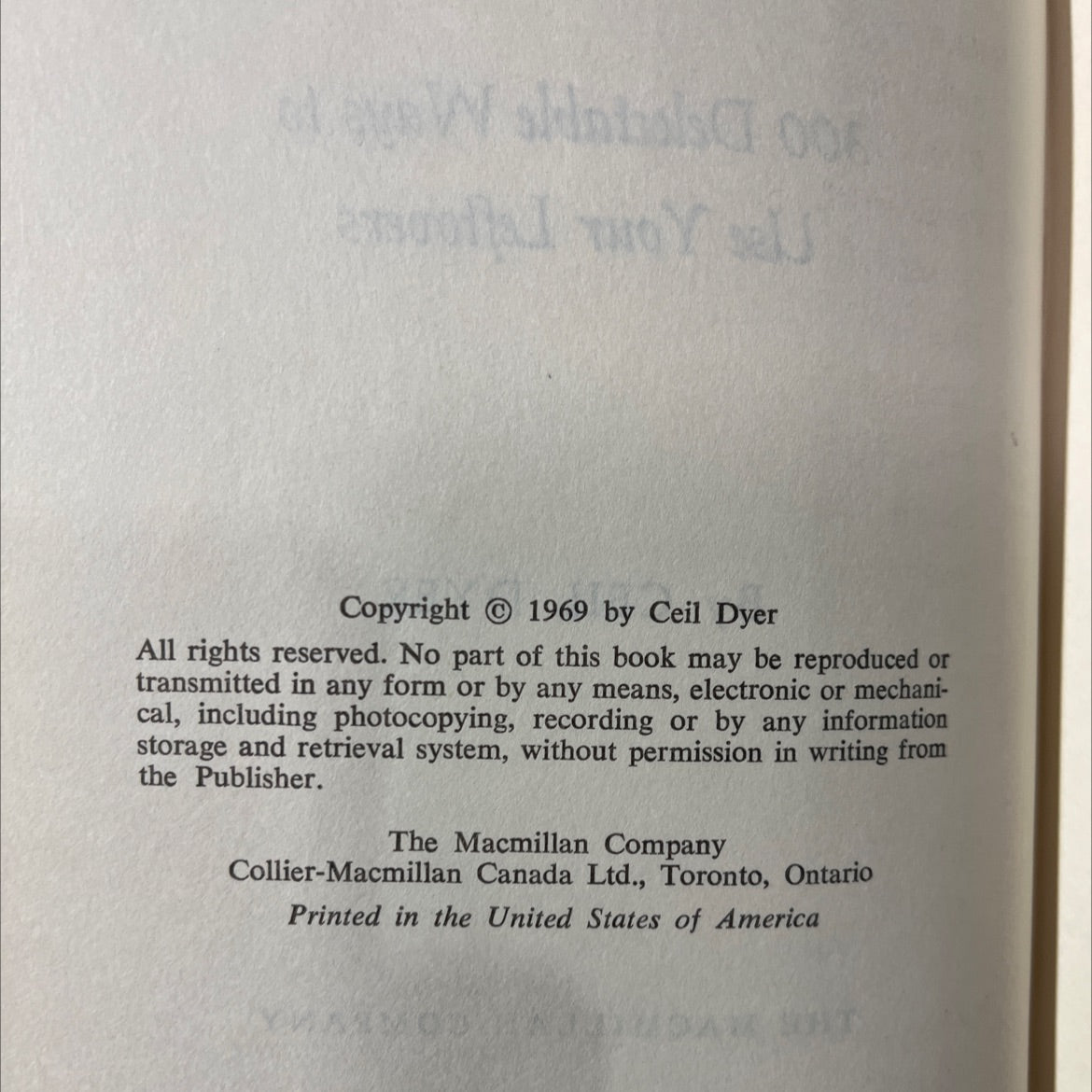 the plan-ahead cookbook book, by ceil dyer, 1969 Hardcover image 3