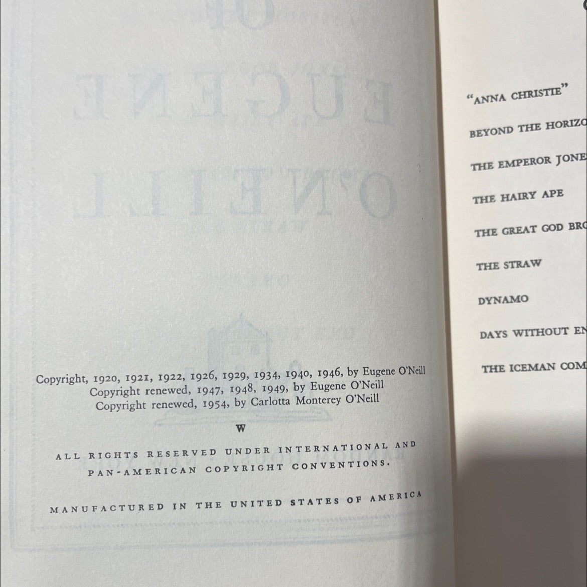 the plays of eugene o'neill book, by Eugene O'Neill, 1946 Hardcover image 3