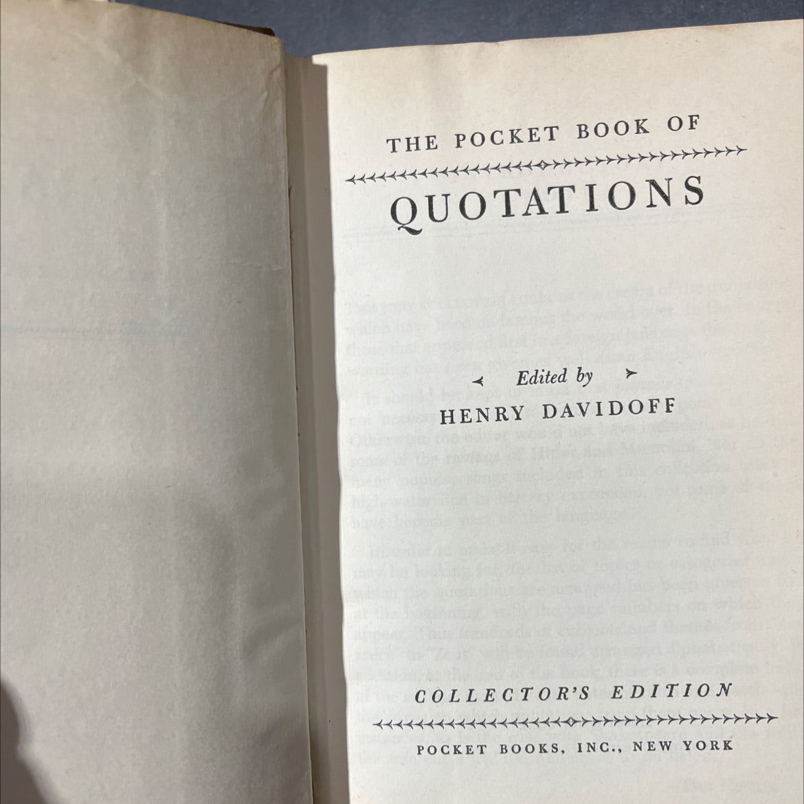 the pocket book of quotations book, by henry davidoff, 1942 Hardcover image 2