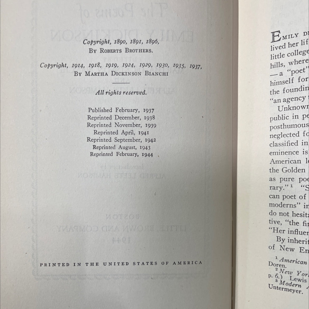 the poems of emily dickinson book, by emily dickinson, 1944 Hardcover image 3